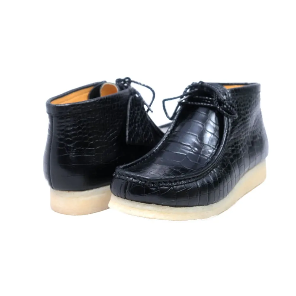 Mens Alligator Leather Ankle Wallabee Boots by British Walkers Gators