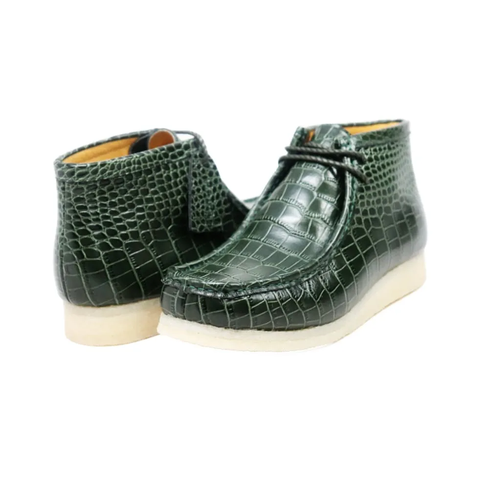 Mens Alligator Leather Ankle Wallabee Boots by British Walkers Gators