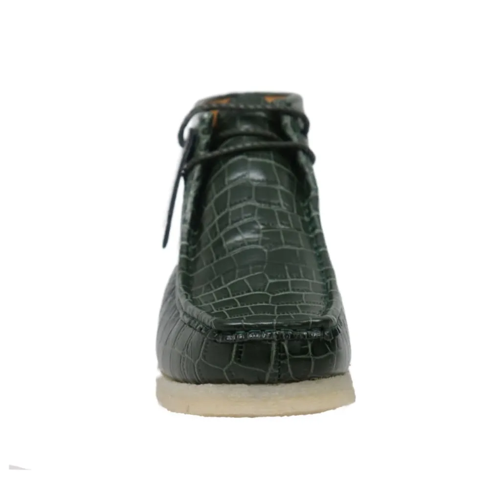 Mens Alligator Leather Ankle Wallabee Boots by British Walkers Gators