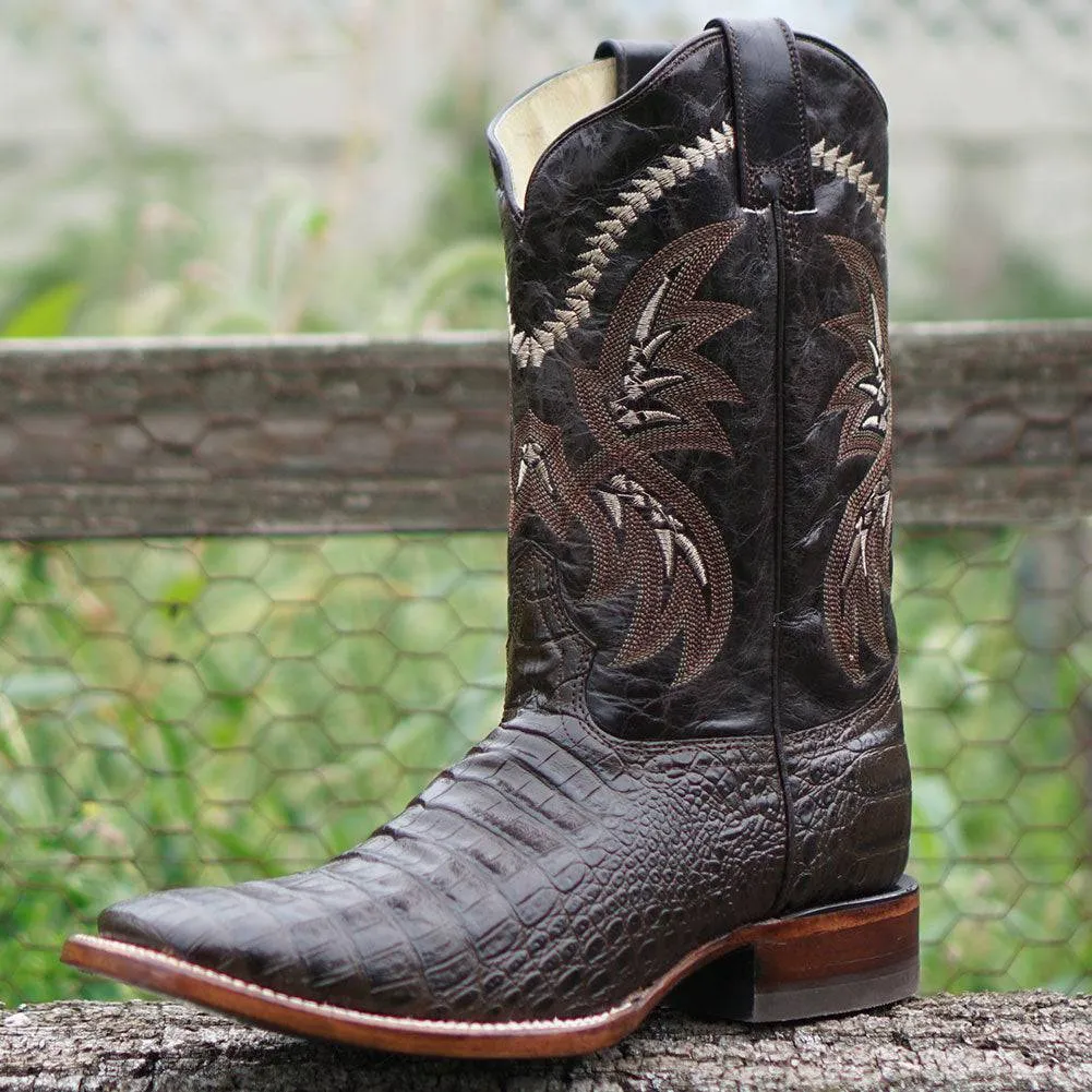 Men's Cowboy Boots Caiman Belly Print H4001