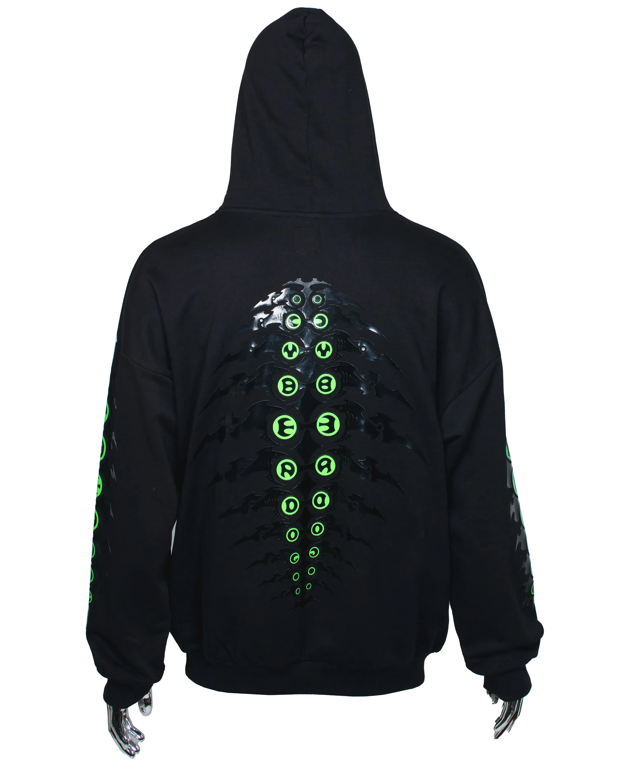 Men's Gothic Exo Long-Sleeve Hooded T-Shirt.