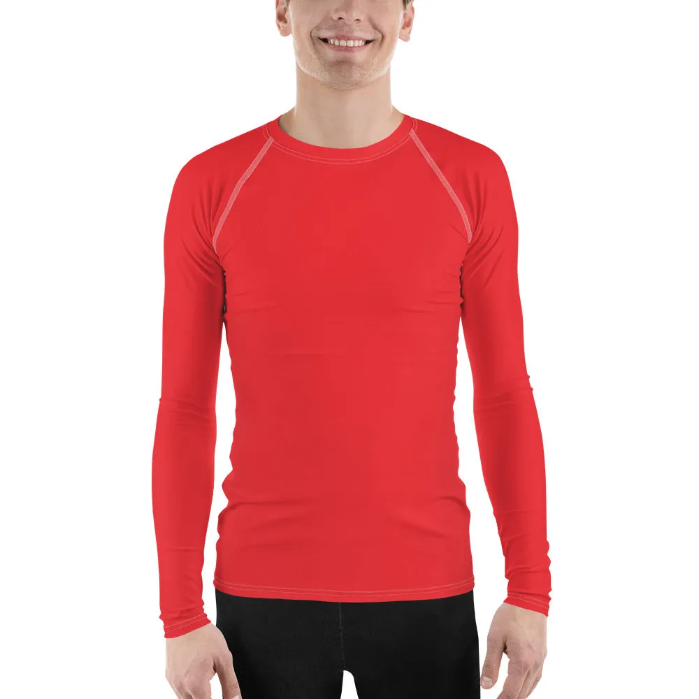 Men's Long Sleeve Rash Guard - Scarlet