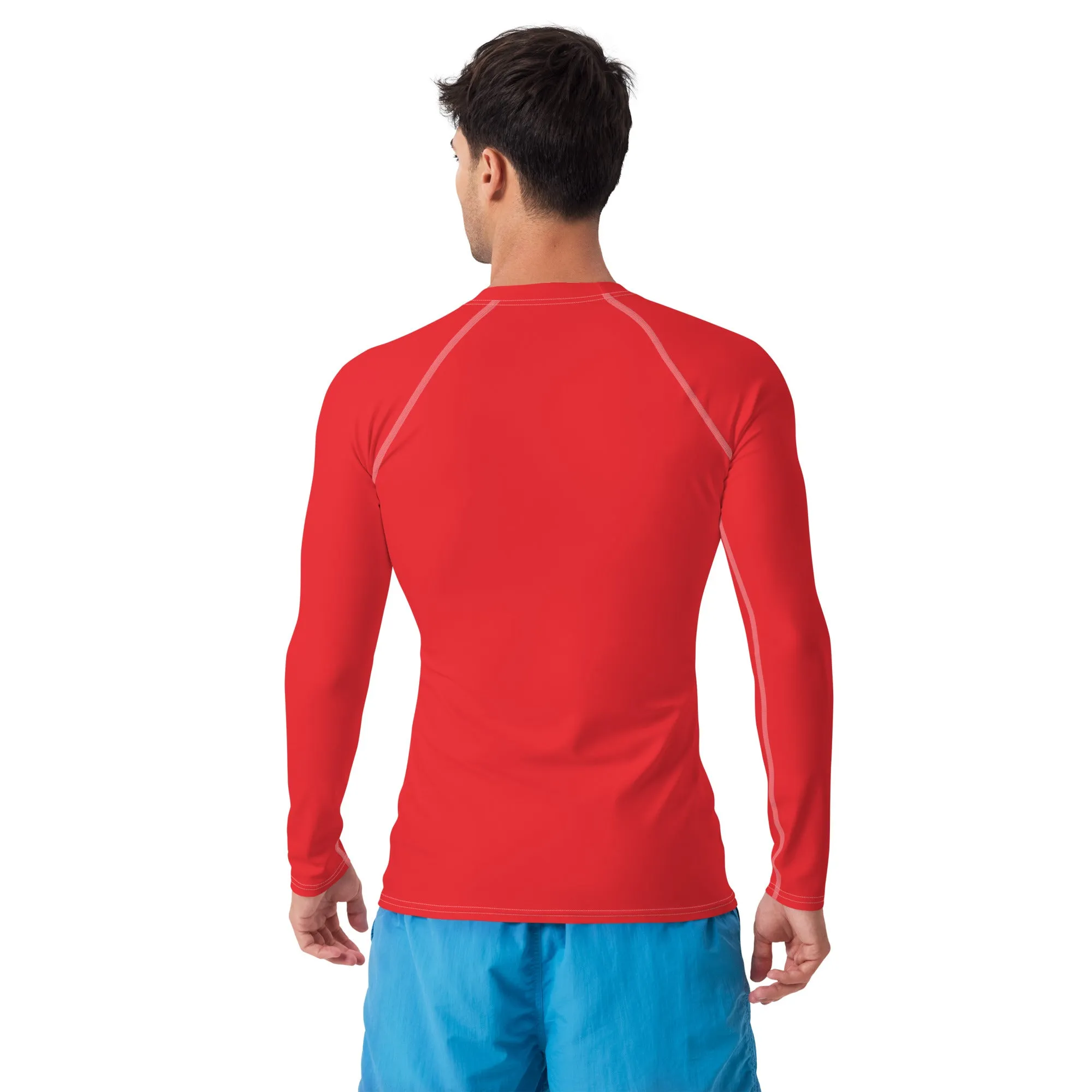 Men's Long Sleeve Rash Guard - Scarlet