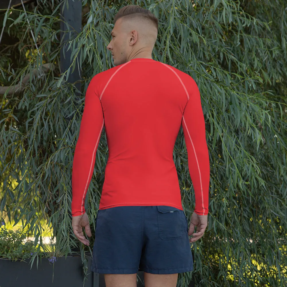 Men's Long Sleeve Rash Guard - Scarlet