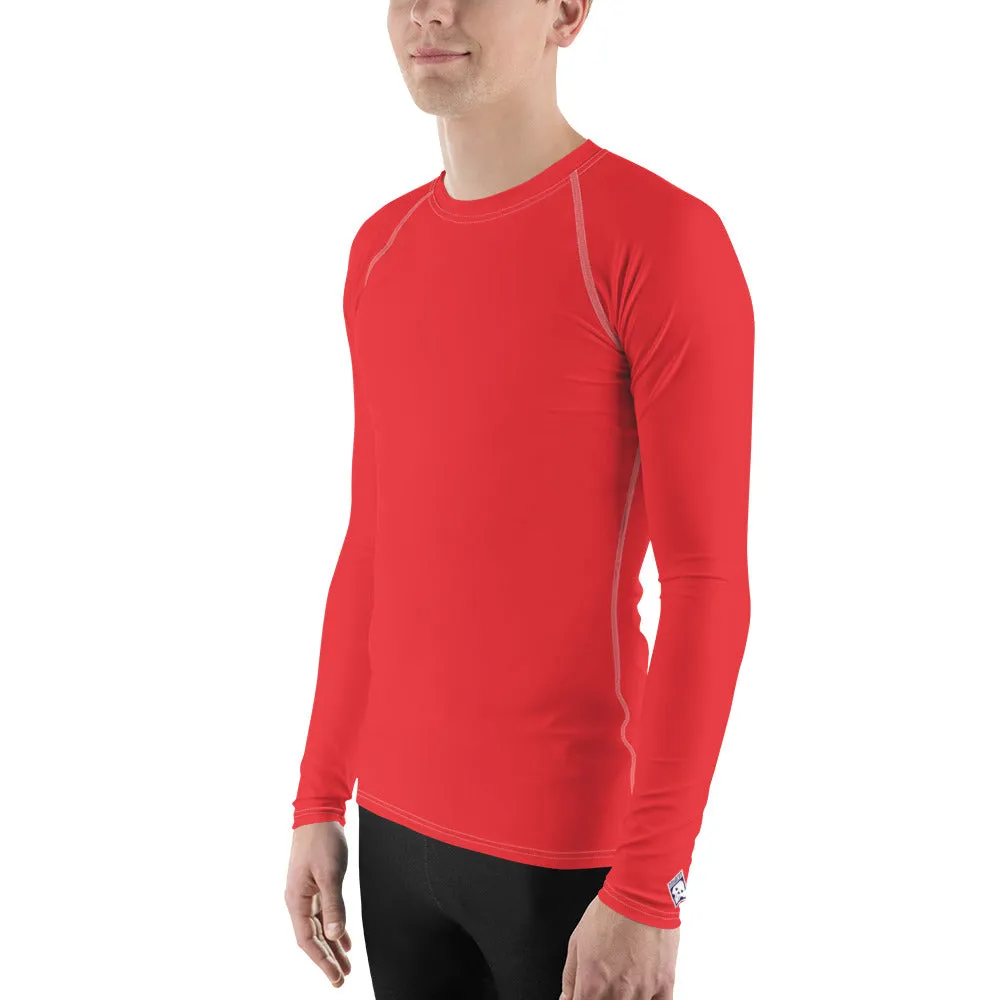 Men's Long Sleeve Rash Guard - Scarlet