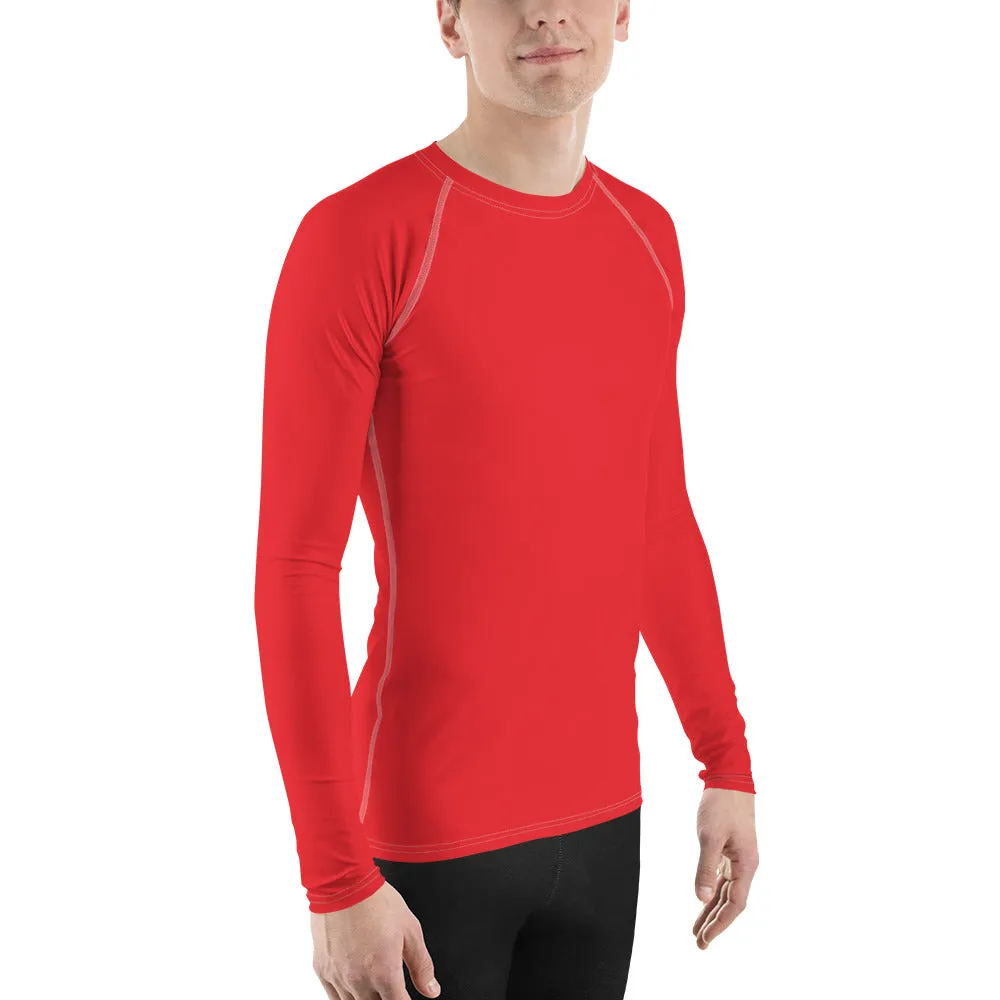 Men's Long Sleeve Rash Guard - Scarlet