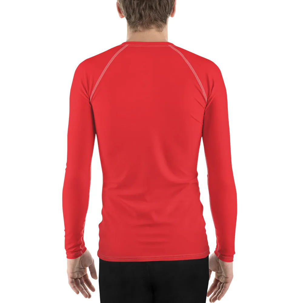 Men's Long Sleeve Rash Guard - Scarlet