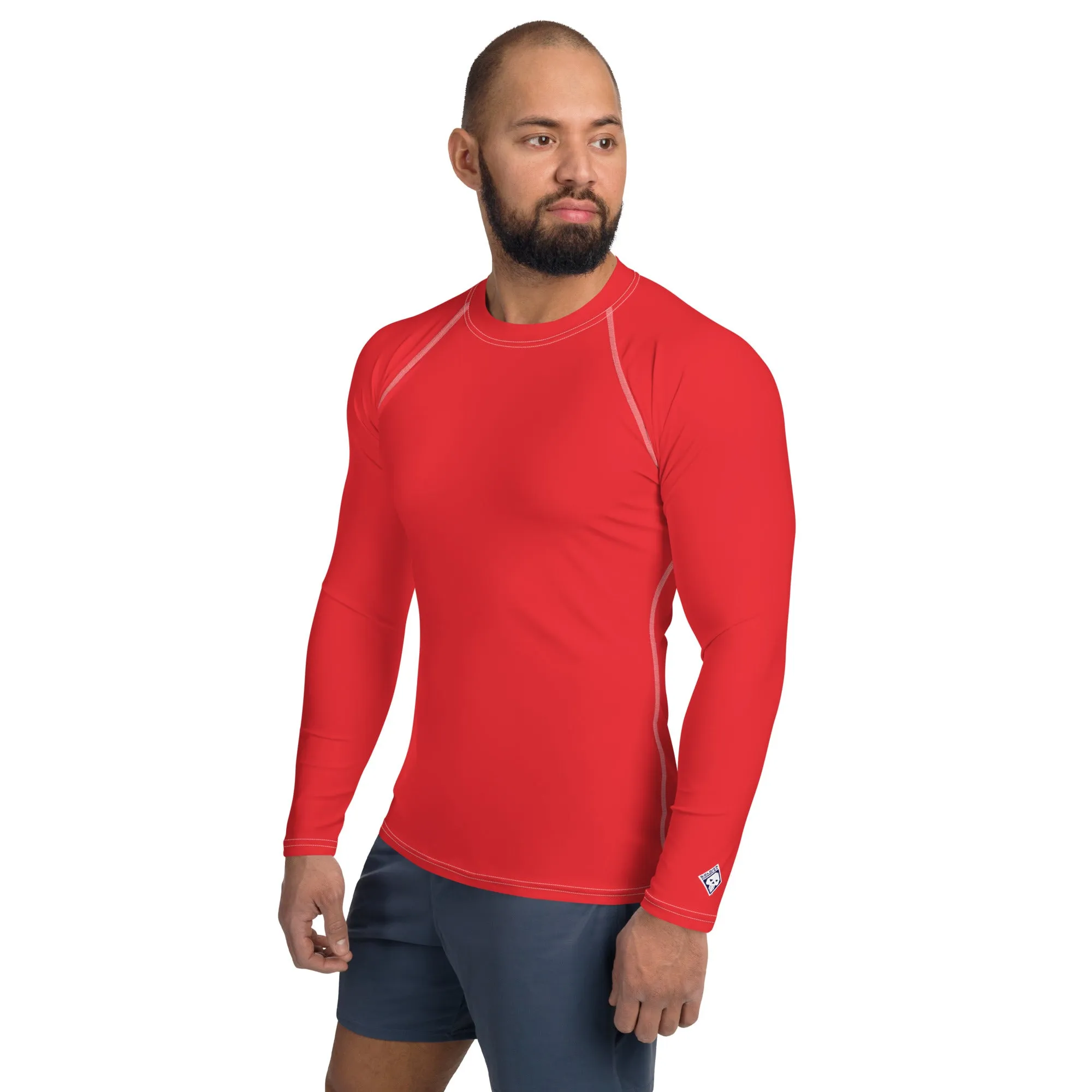 Men's Long Sleeve Rash Guard - Scarlet