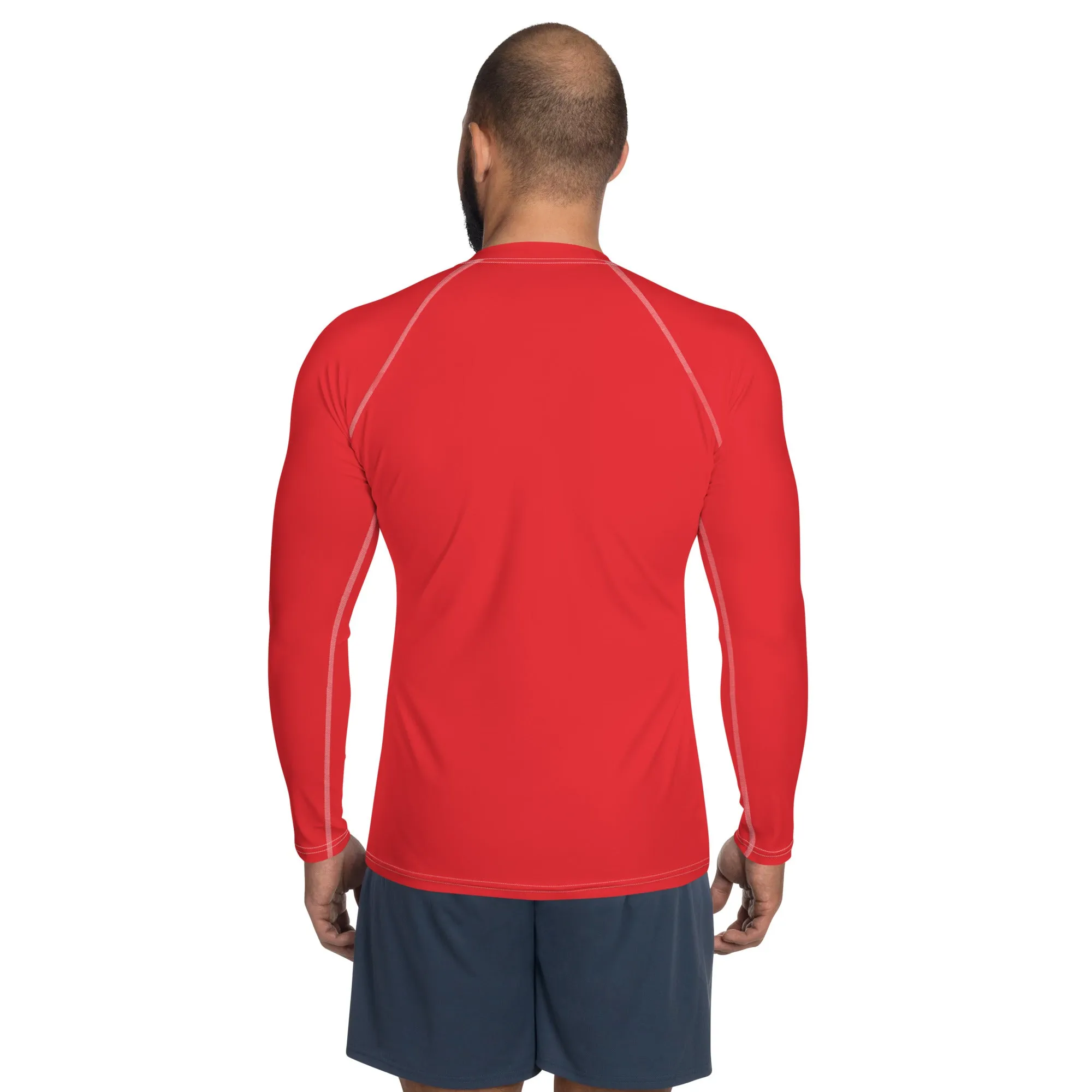 Men's Long Sleeve Rash Guard - Scarlet