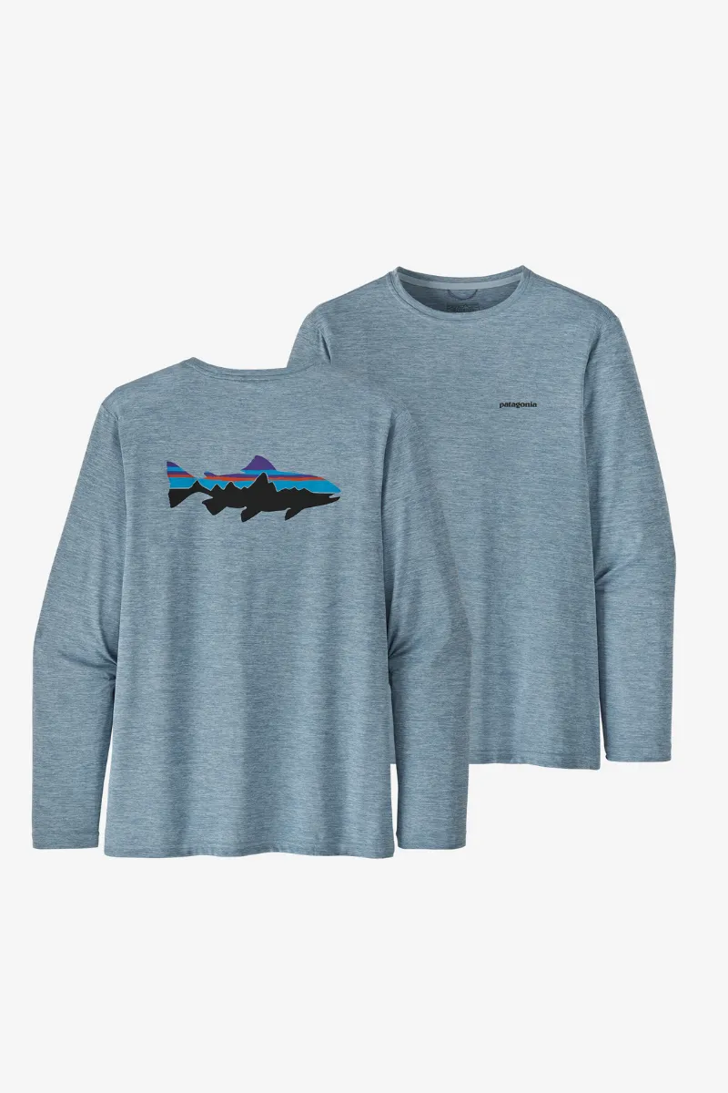 Men's Cool Daily Fish Graphic Long Sleeve Cap Shirt