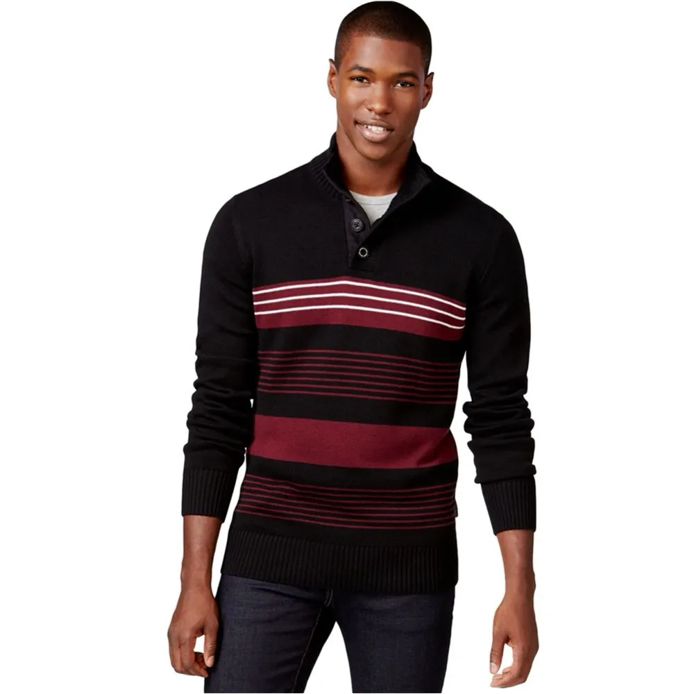 Mens Striped Half Button Neck Pullover Sweater by Sean John
