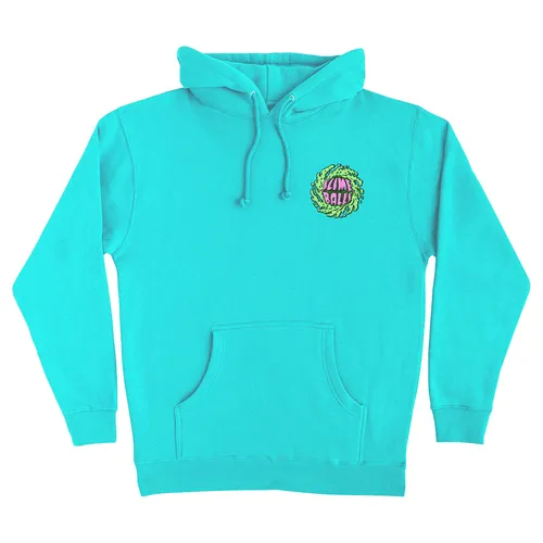 Mint Pullover Hoodie with Puff Balls and Slime Wheels