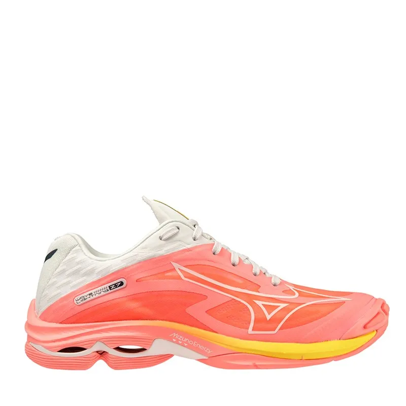 Mizuno Women's Wave Lightning Z7 Netball Shoes in Candy Coral/Black/Bolt 2 Neon