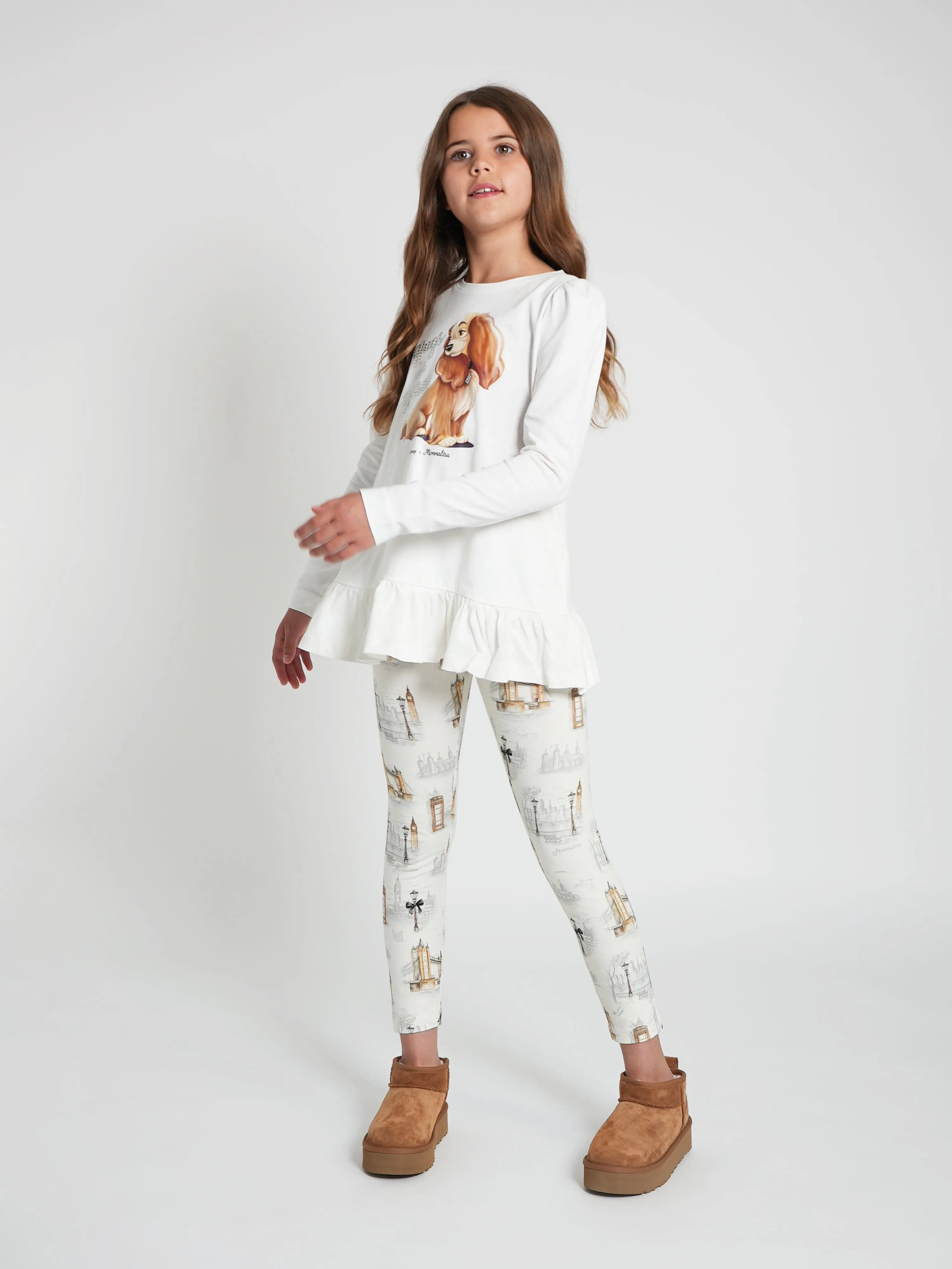 Monnalisa Girls White Jersey Leggings