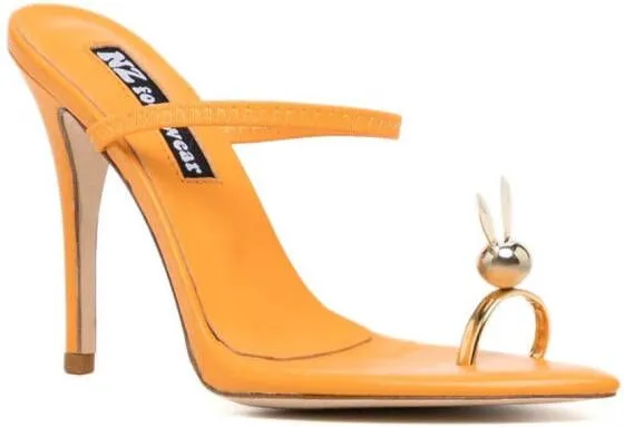 Natasha Zinko Bunny Leather Sandals Orange