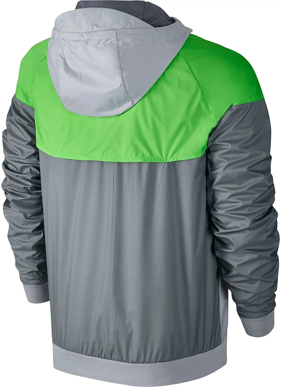 Nike Men's Windrunner Hooded Track Jacket Wolf Grey Voltage Green White Medium