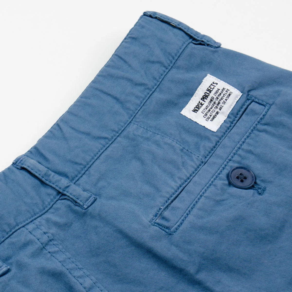 Norse Projects Aros Light Twill Shorts in Marginal Blue