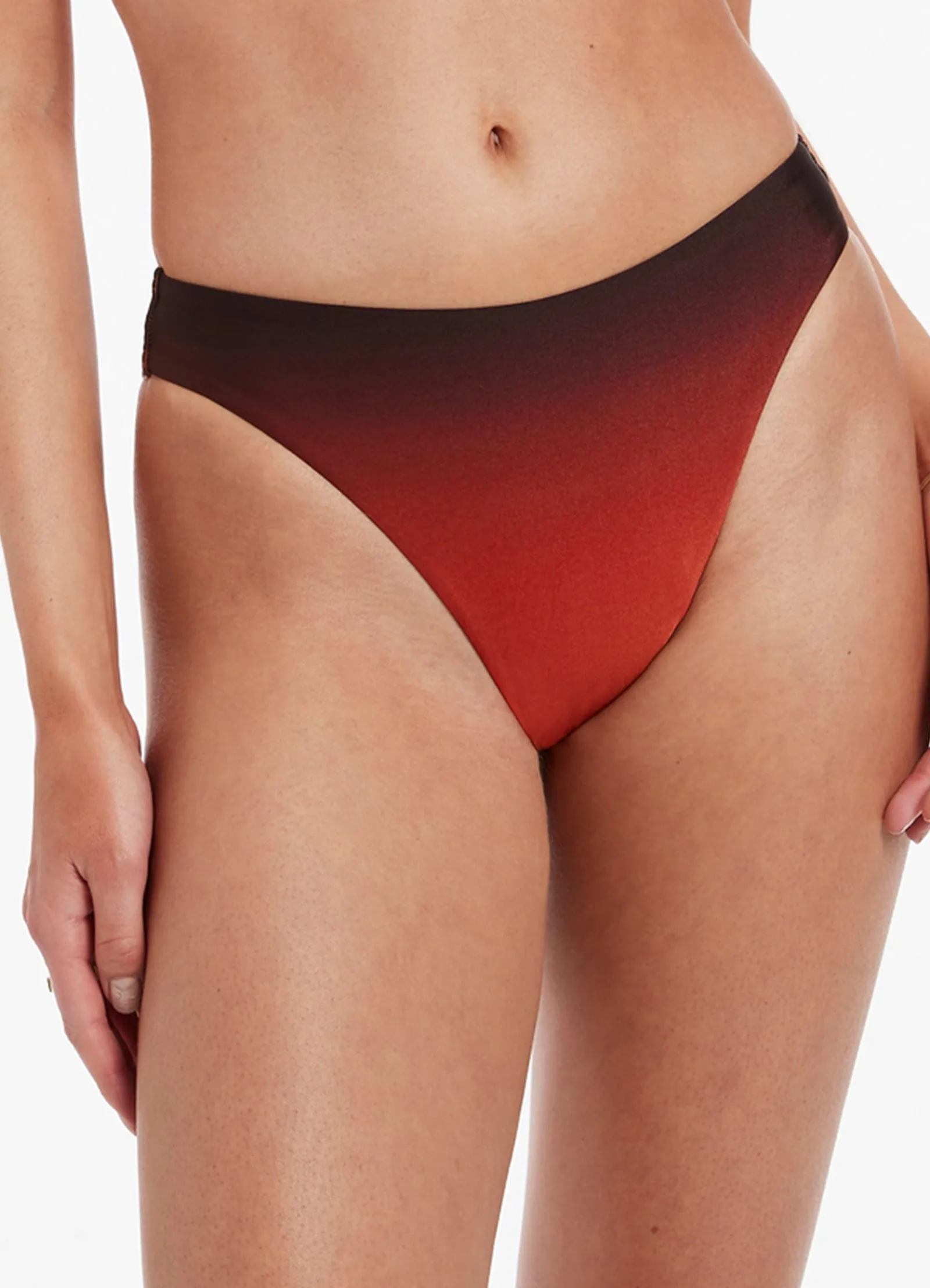 Oia Sunset High Legline Bikini Bottom - Burnt Orange - Shop Now