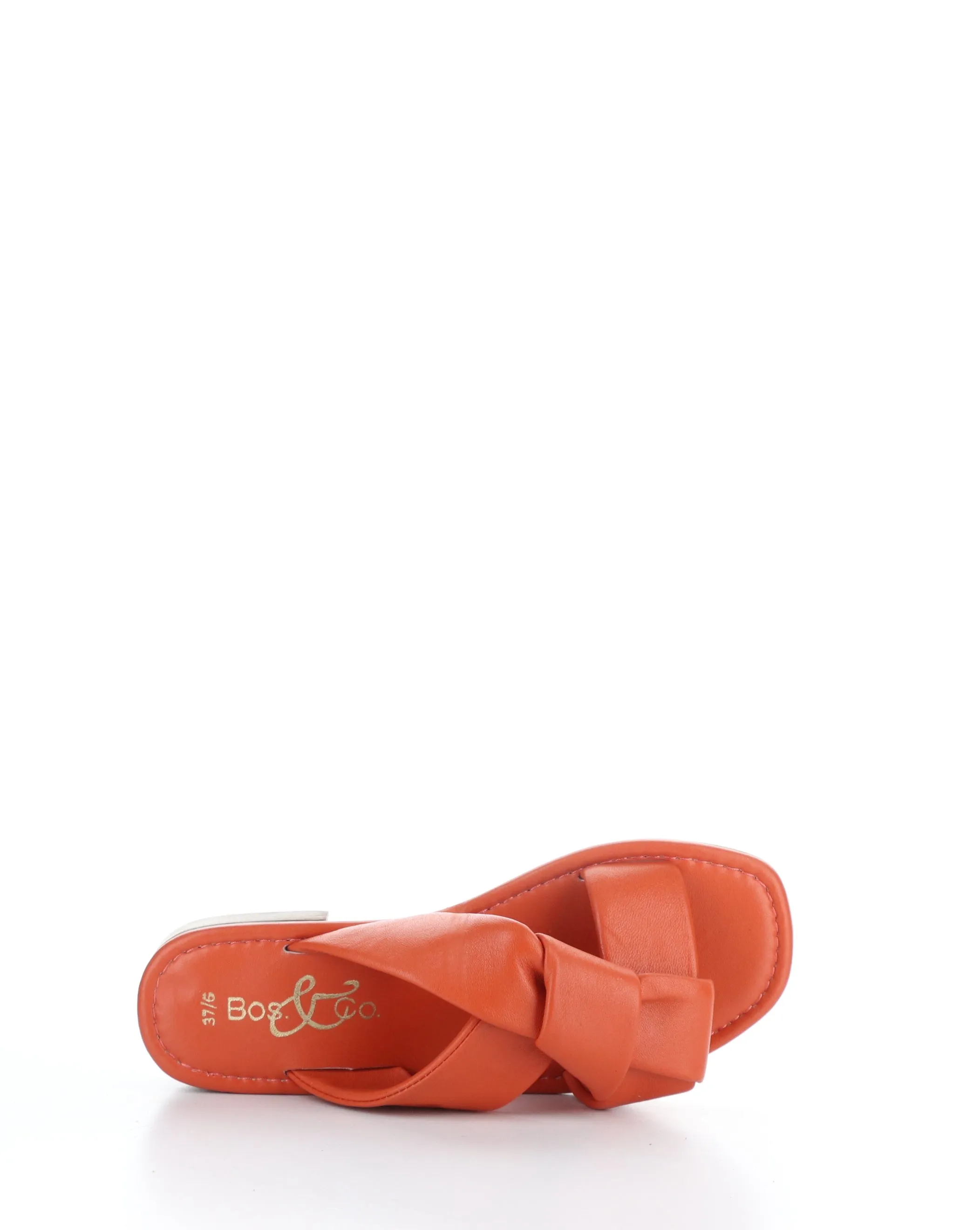 Orange Round Toe Sandals by KNICK