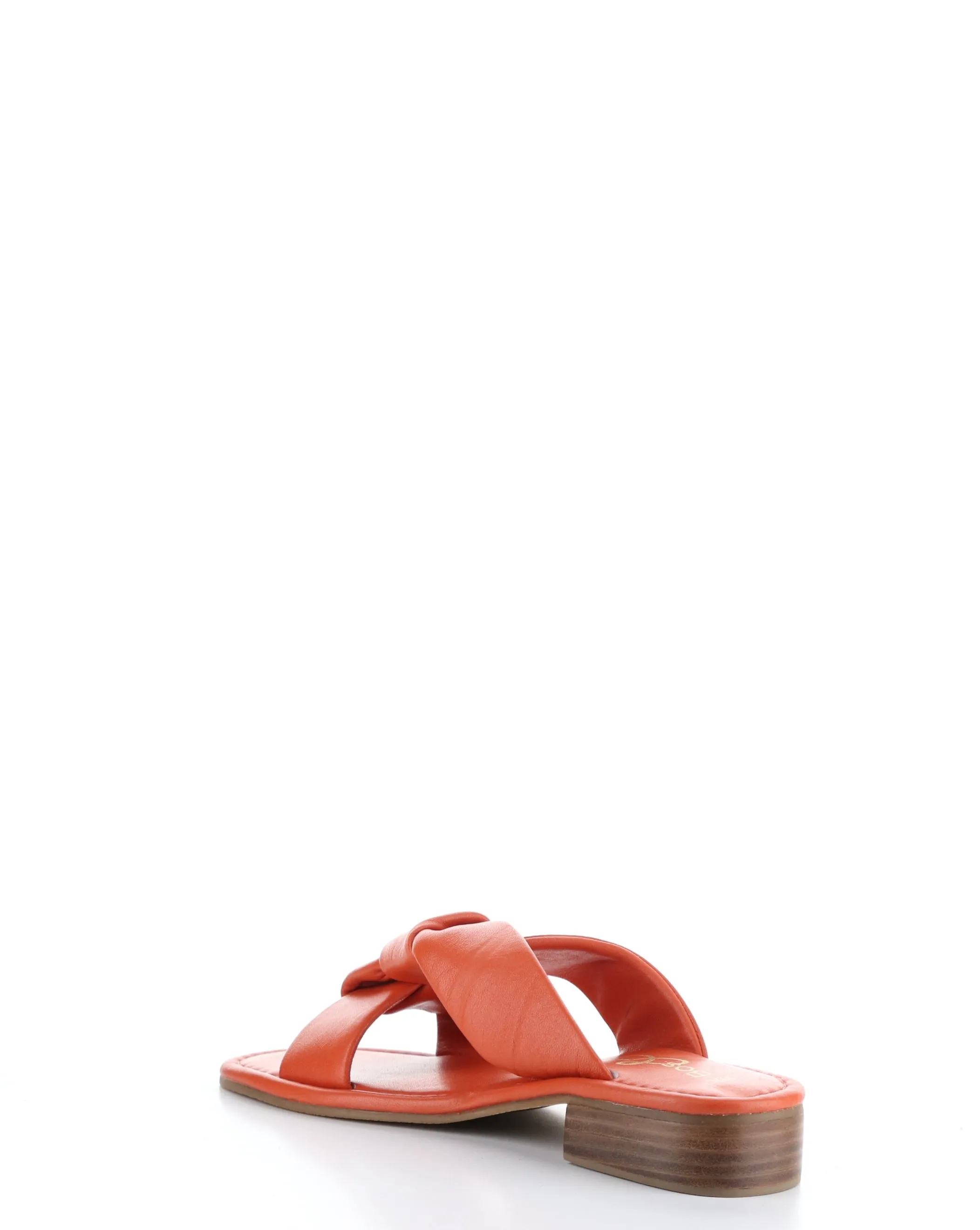 Orange Round Toe Sandals by KNICK