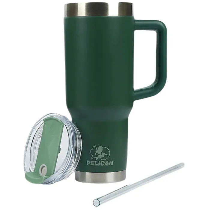 Pelican Green Porter 40 oz. Reusable Stainless Steel Travel Mug