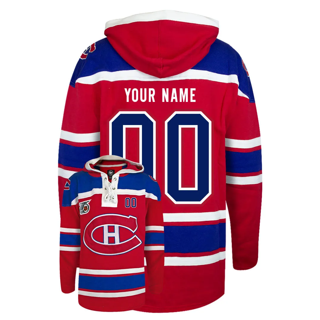 Personalized Montreal Canadiens Retro Superior Lace-Up Sweatshirt