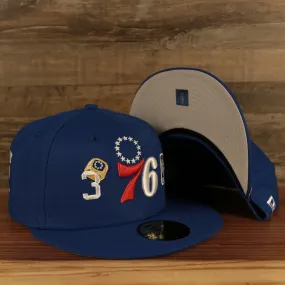 Philadelphia 76ers Champions Rings Gray Bottom Fitted Cap