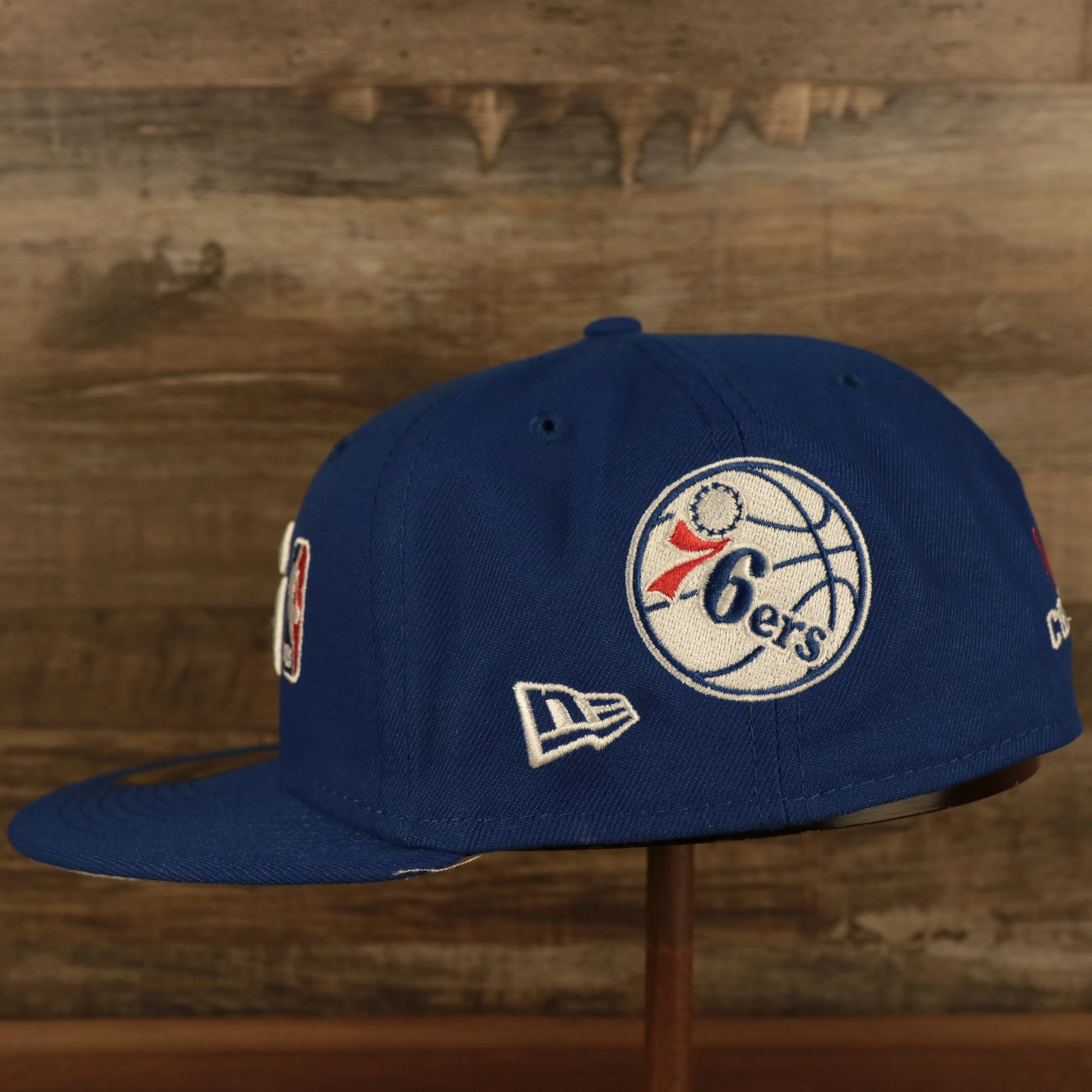 Philadelphia 76ers Champions Rings Gray Bottom Fitted Cap