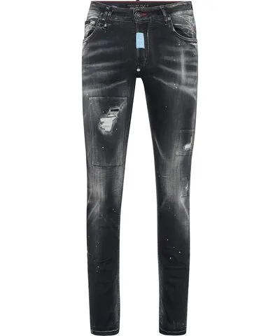 Philipp Plein Super Straight Cut Denim Trousers Premium Hexagon