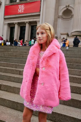 Pink Faux Fur Jacket