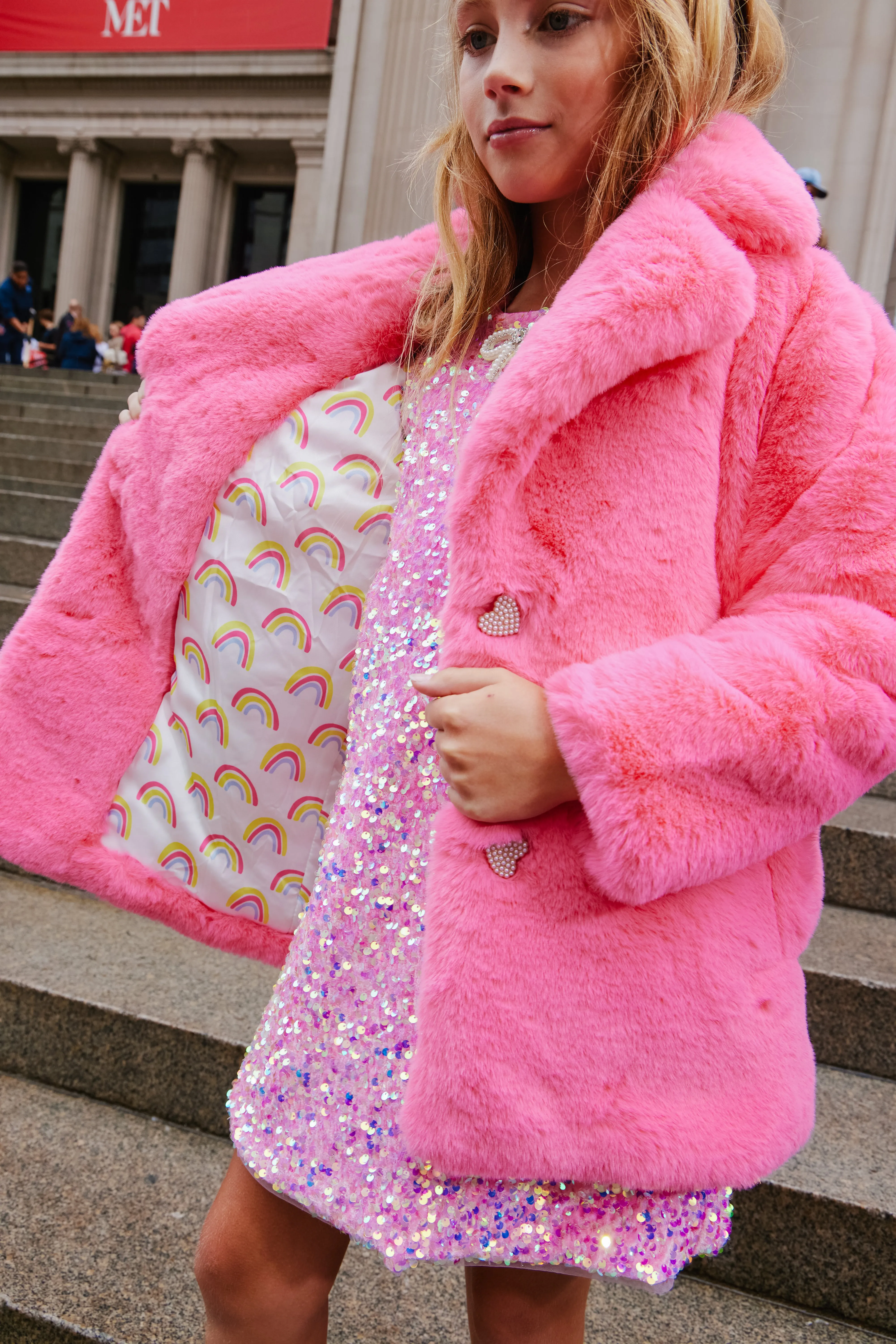 Pink Faux Fur Jacket