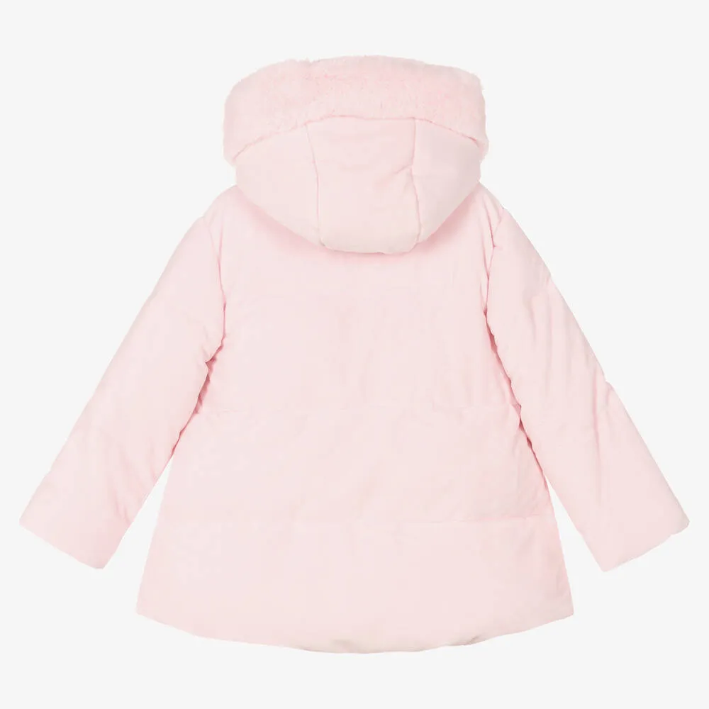 Pink Girls Hooded Puffer Coat