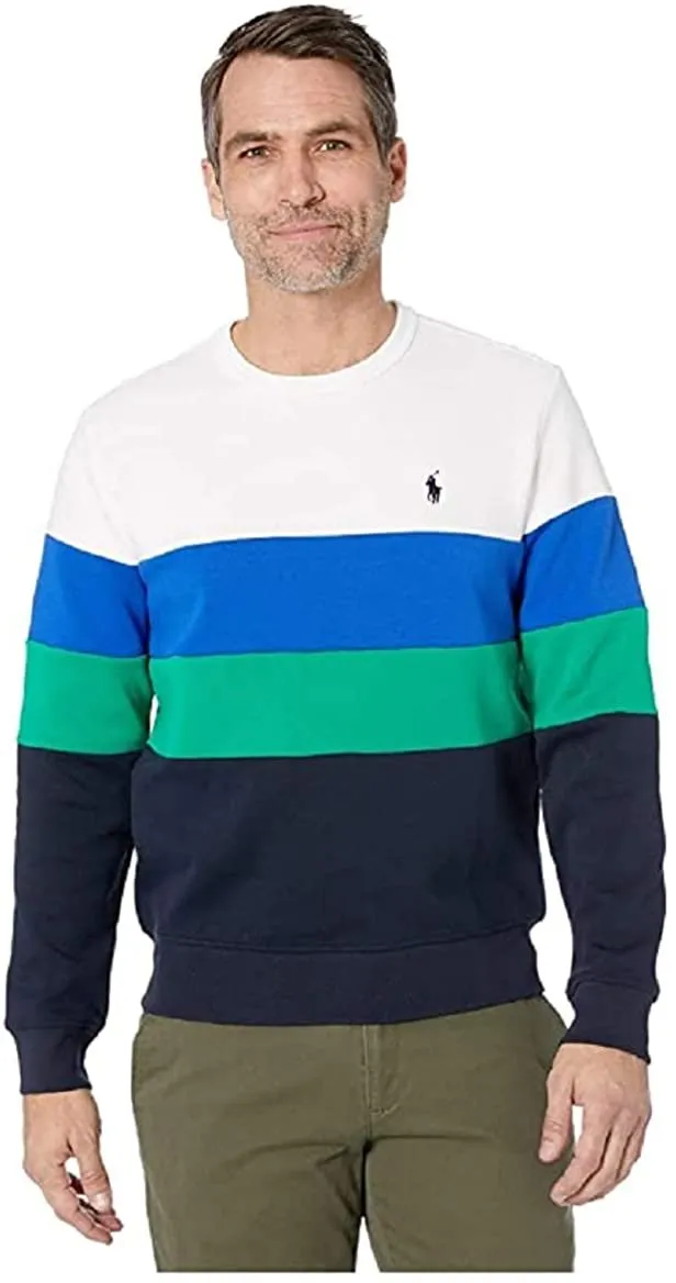 Polo Ralph Lauren XL White Multi New Double Knit Crew Sweater