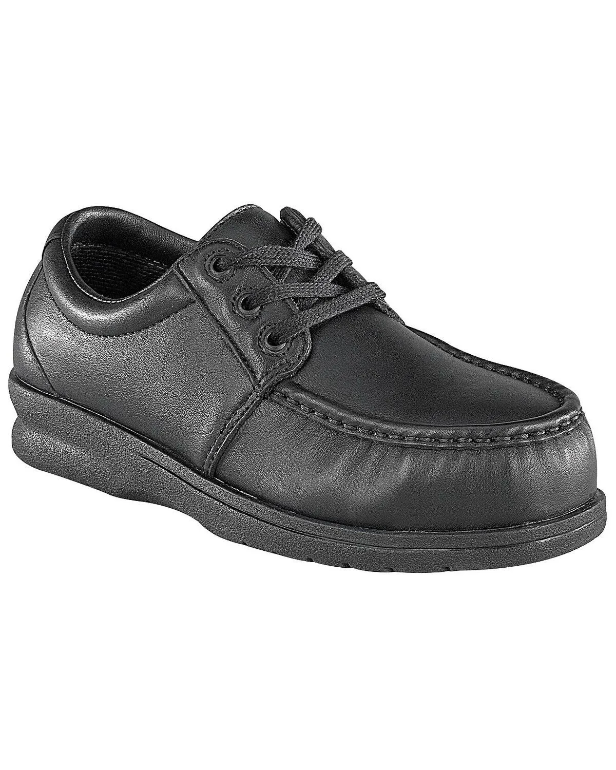 Florsheim Women's Black Pucker Oxford Work Shoes - Steel Toe