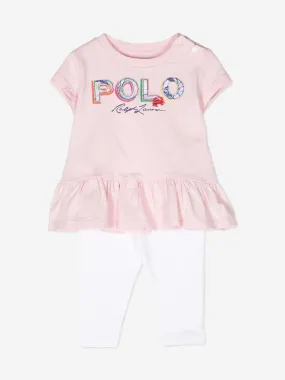 Ralph Lauren Pink Polo Leggings Set for Baby Girls