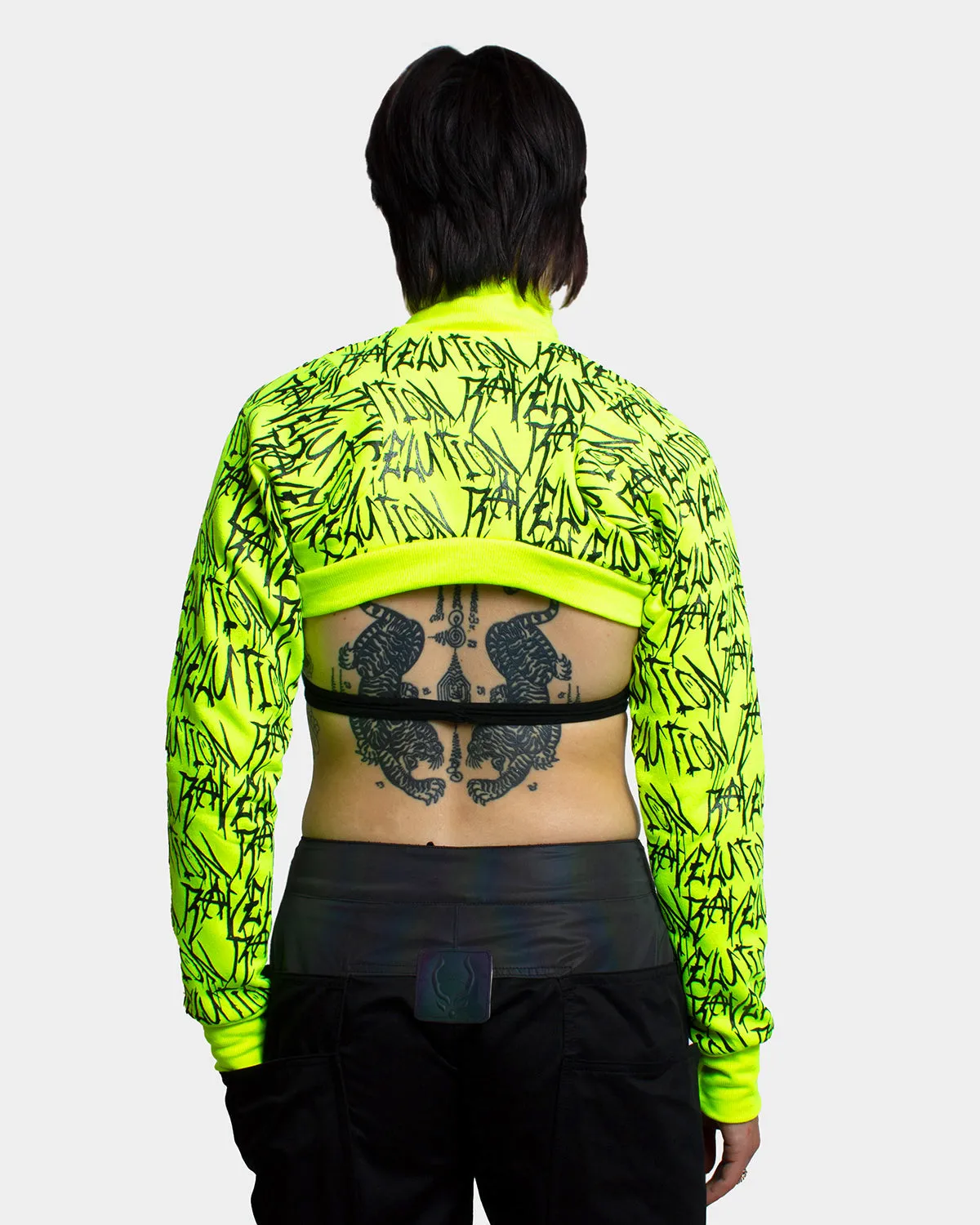 Ravelution Women's UV Fluorescent Yellow Shrug