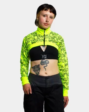 Ravelution Women's UV Fluorescent Yellow Shrug