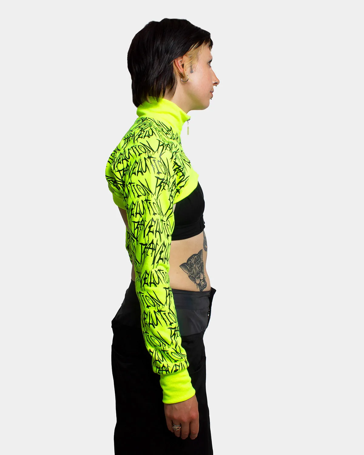 Ravelution Women's UV Fluorescent Yellow Shrug