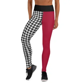 Red Houndstooth Yoga Leggings