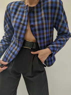 Retro Wool & Cashmere Plaid Jacket