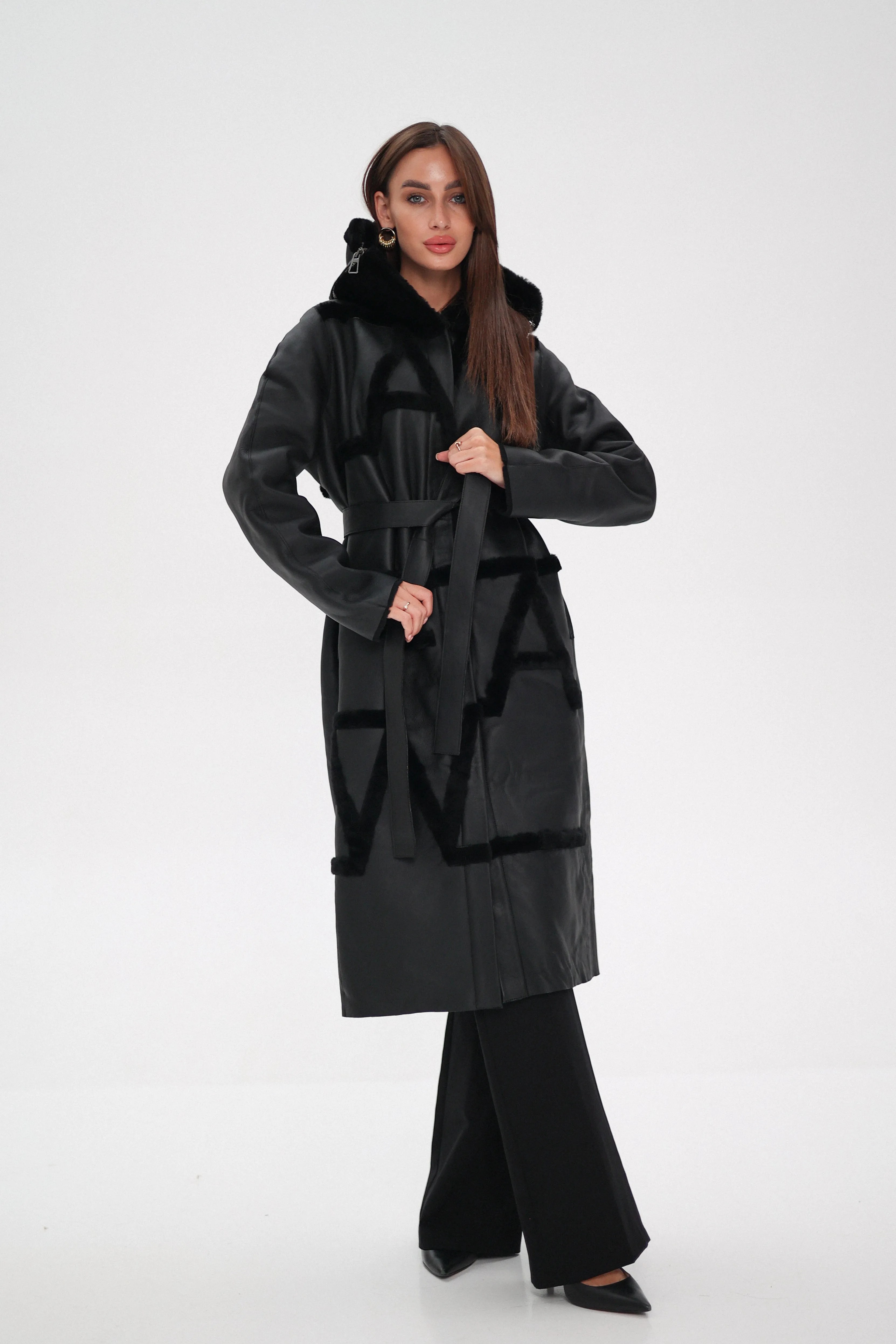 Reversible Genuine Shearling Lamb Leather Coat