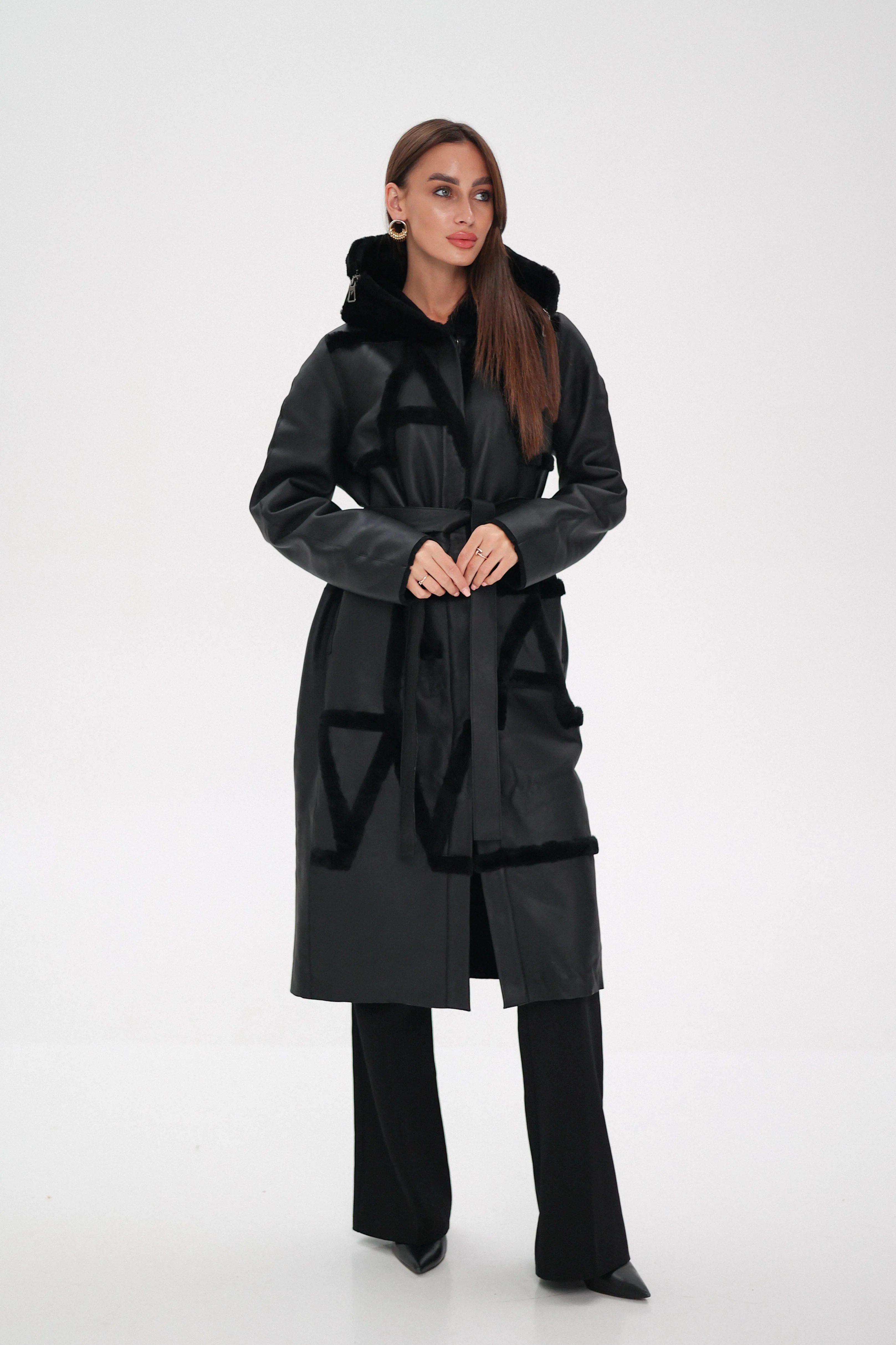 Reversible Genuine Shearling Lamb Leather Coat