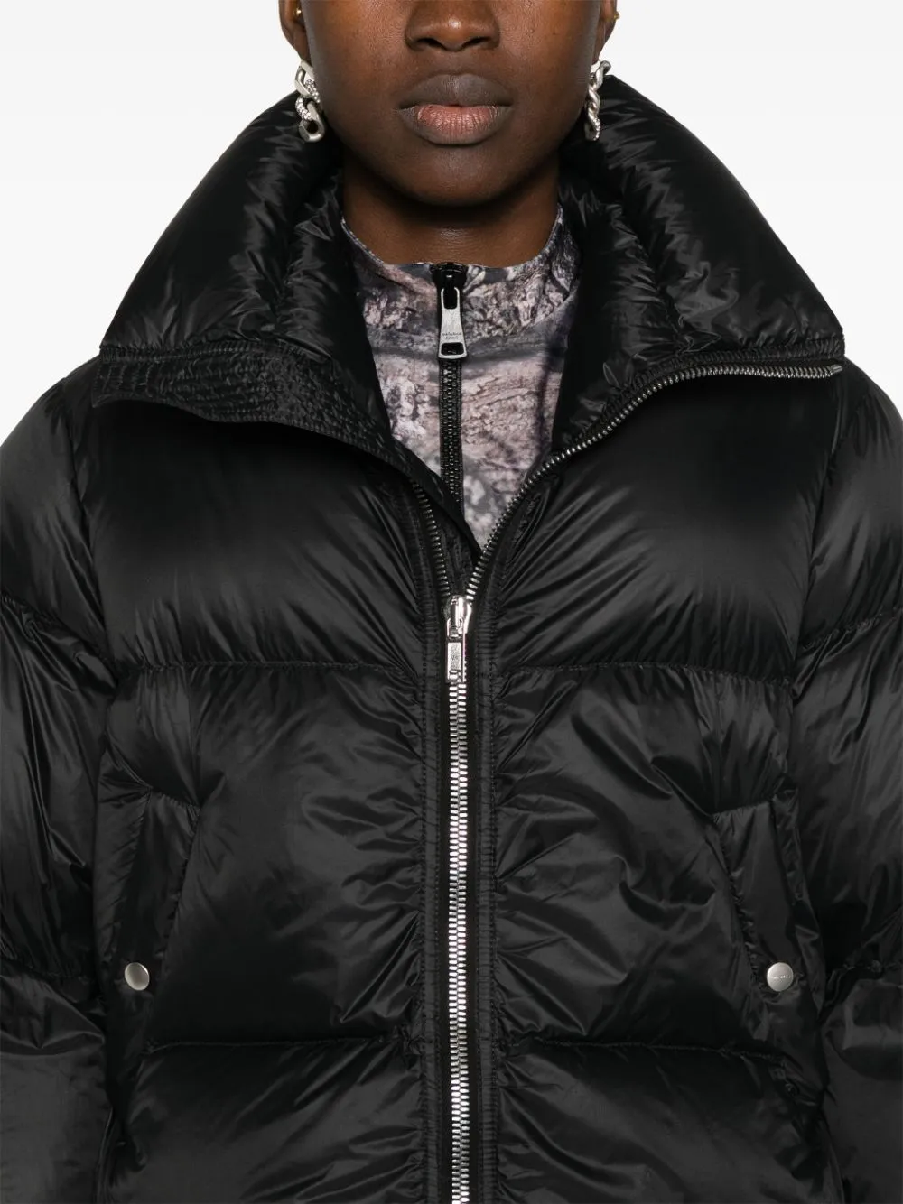 RICK OWENS Puffer Jacket with Turtle Neck