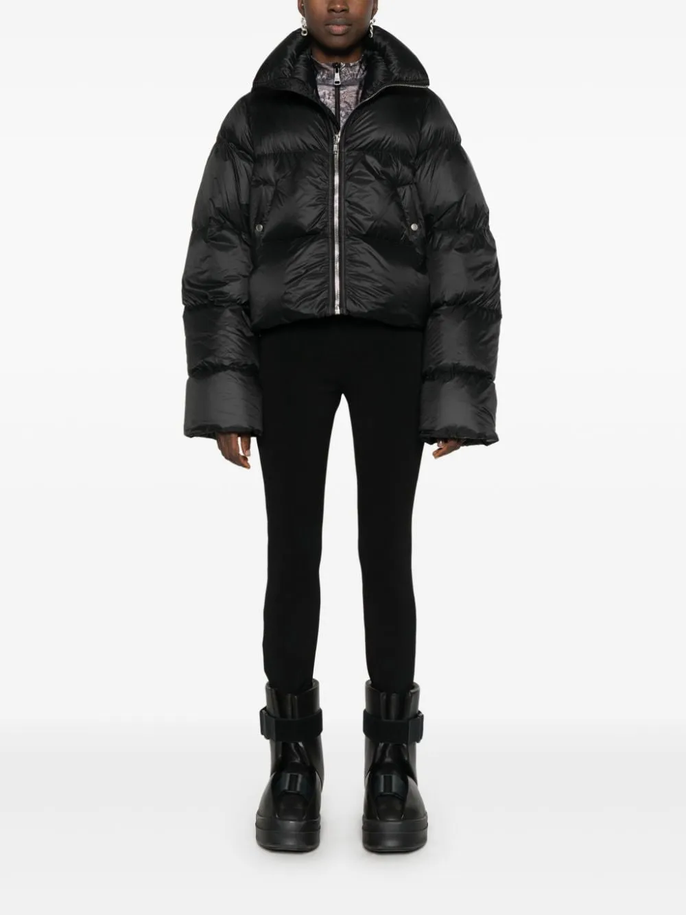 RICK OWENS Puffer Jacket with Turtle Neck