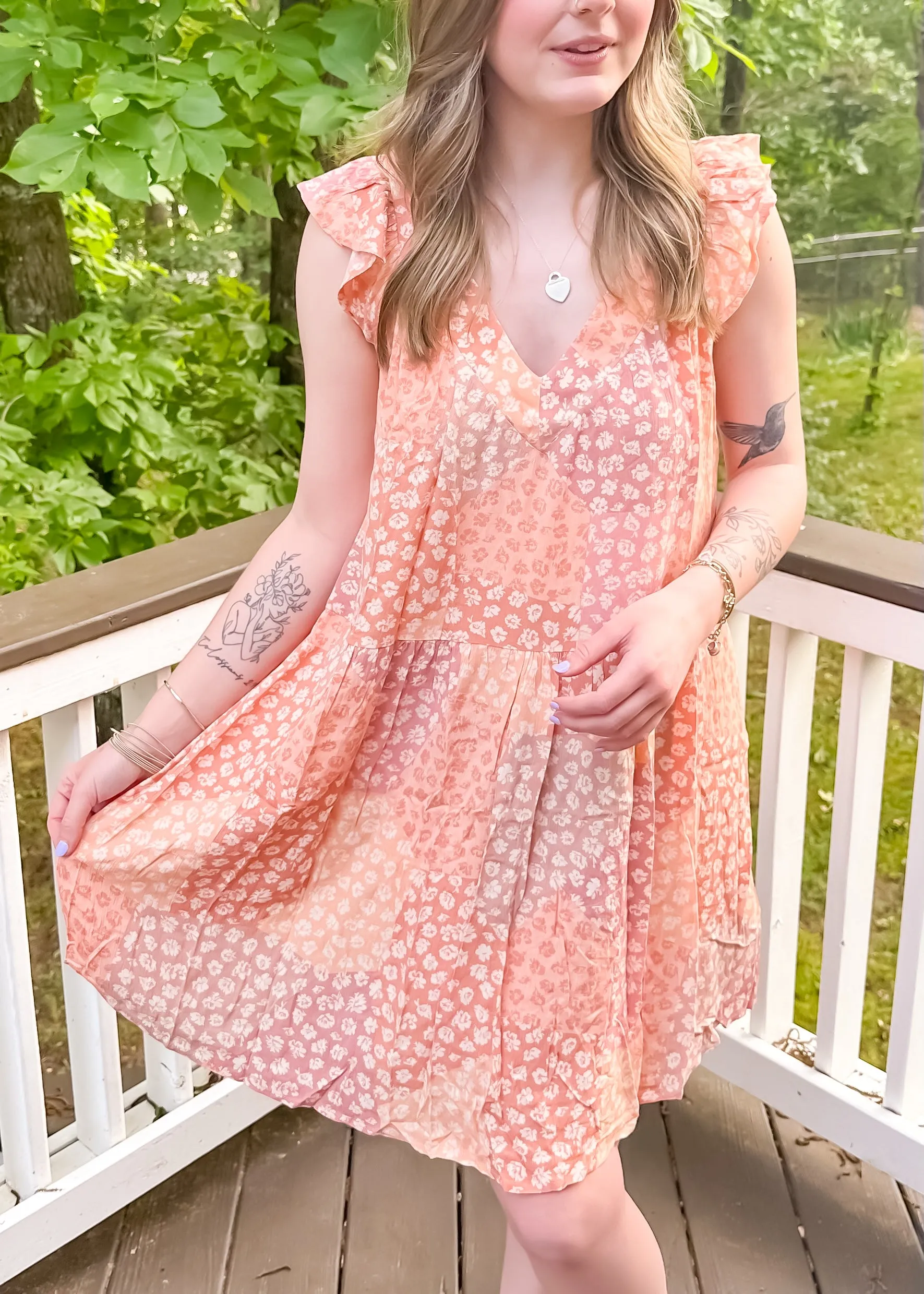 Ruffle Sundress in Coral - Free Shipping