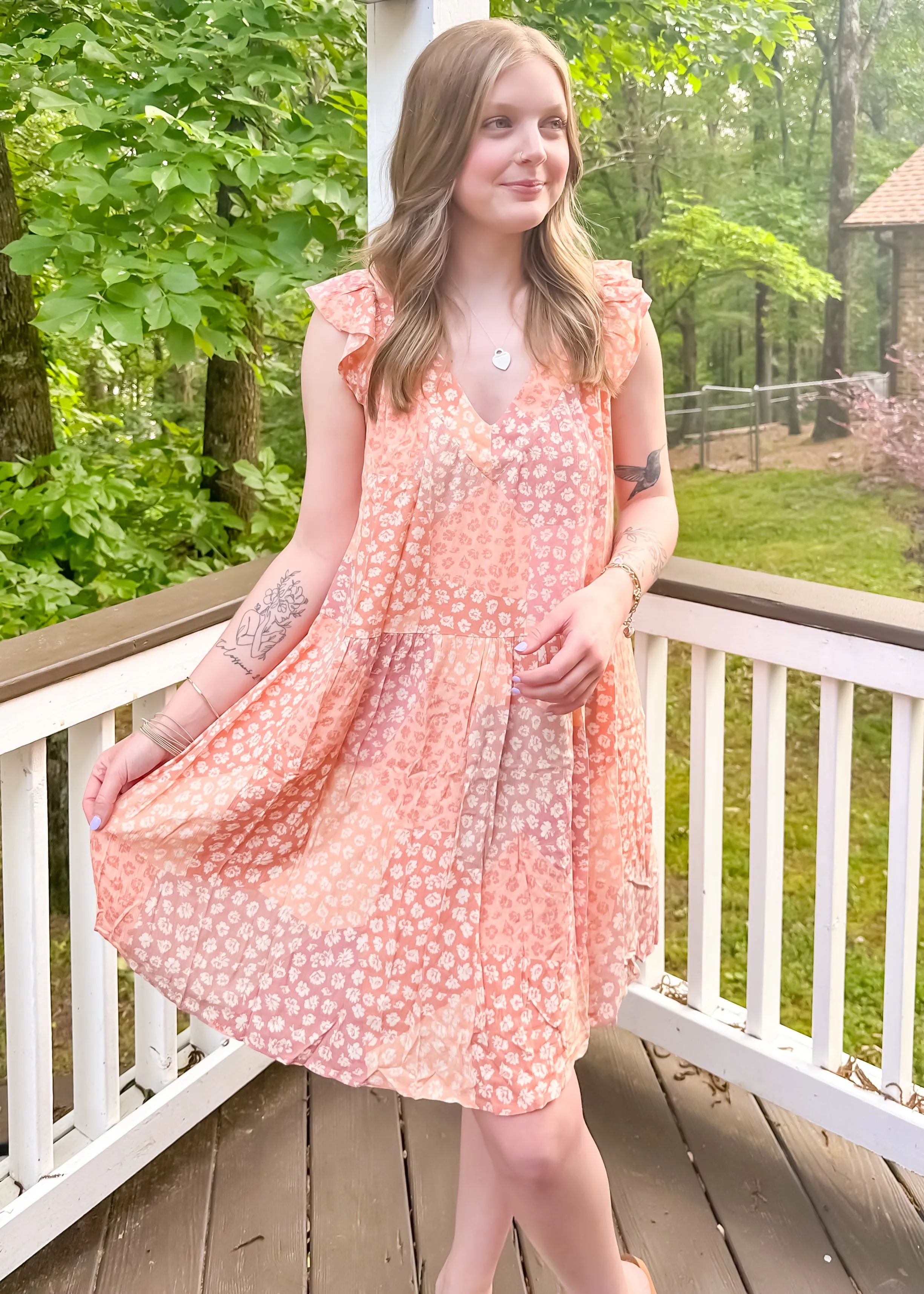 Ruffle Sundress in Coral - Free Shipping