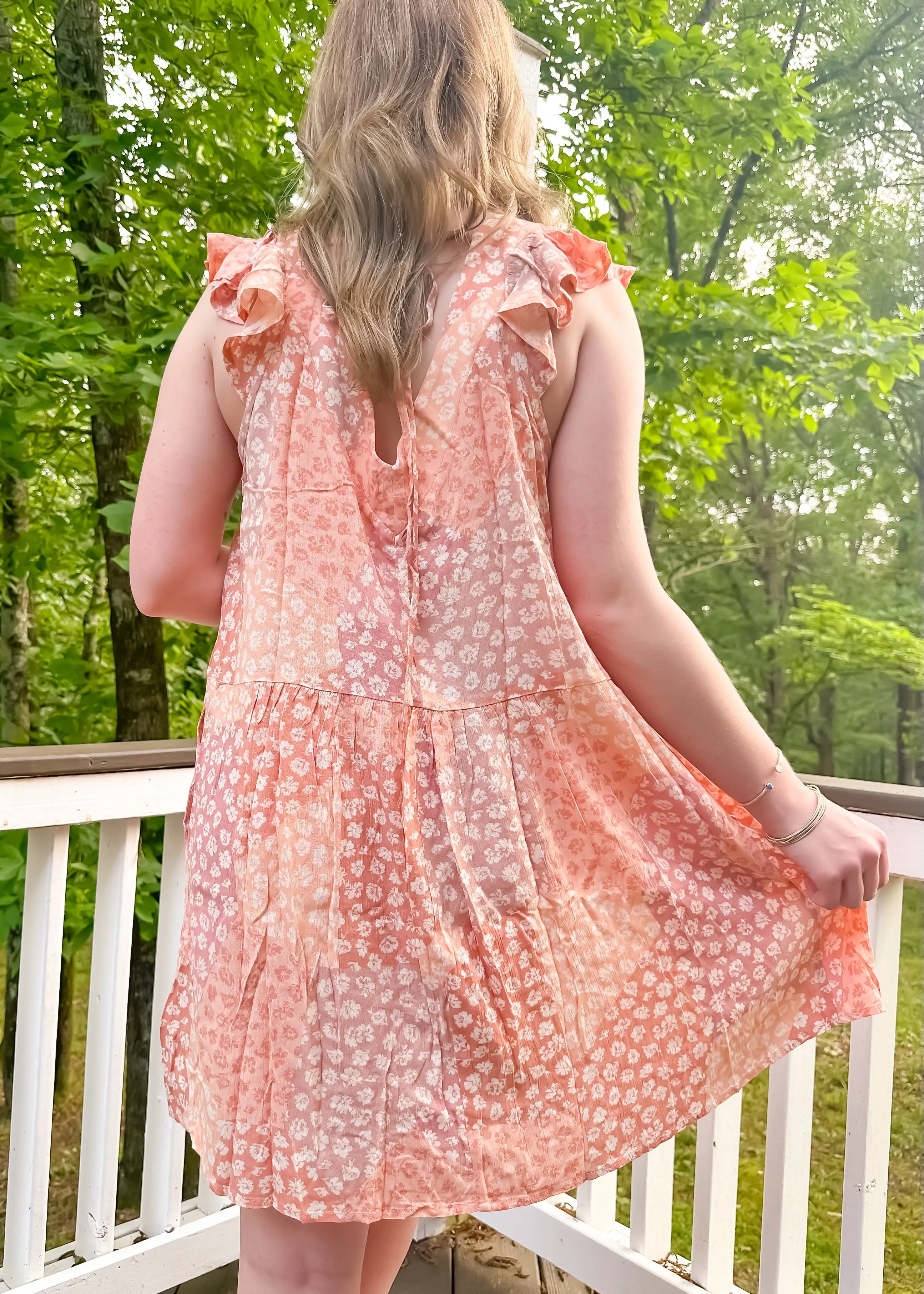 Ruffle Sundress in Coral - Free Shipping