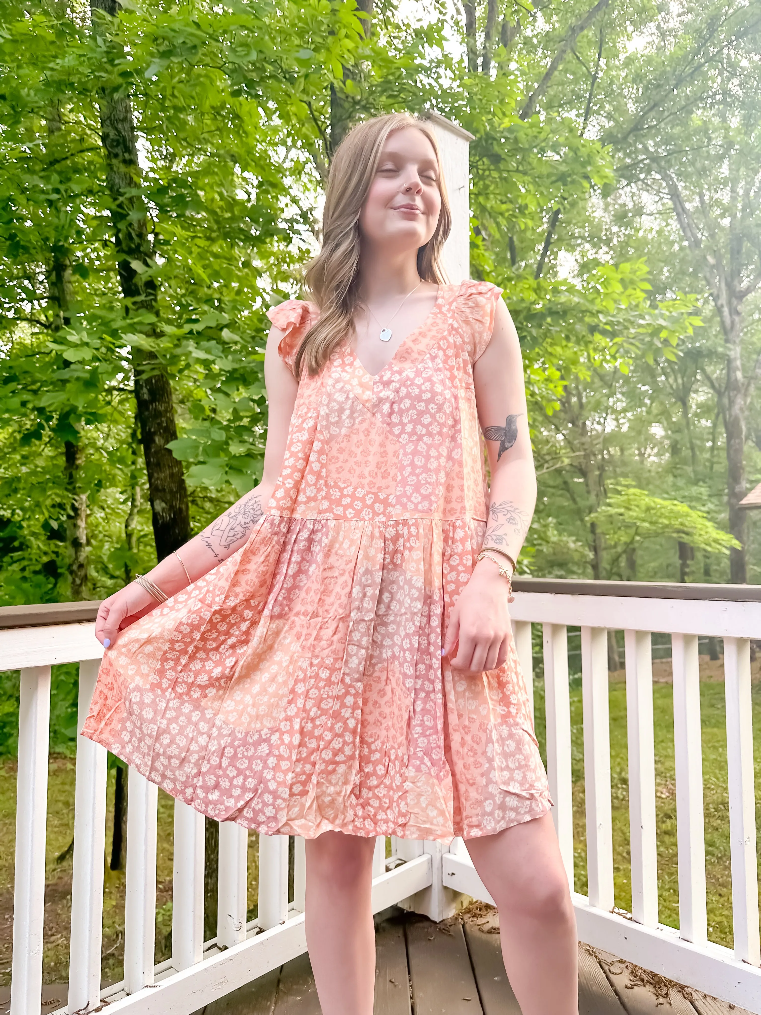 Ruffle Sundress in Coral - Free Shipping