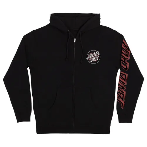 Santa Cruz Skateboards Black Zip Hoody with Dot Logo - Buy Now