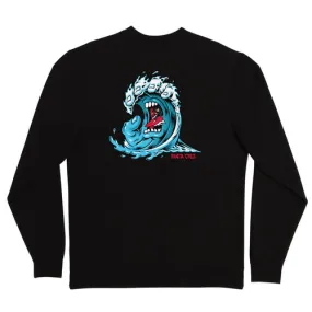 Santa Cruz Skateboards Hoodie - Black Screaming Wave Crew Neck